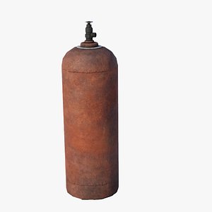 3D Old rusty gas cylinder