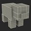 Cinema4D用にリギングされたサドル付きMinecraftPig