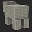 Cinema4D用にリギングされたサドル付きMinecraftPig