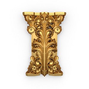 Column capital classic decorative ornament cnc 3d printing 05