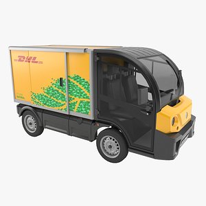 DHL delivery truck 3D model
