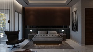 3D MasterBedroom - Contemporary Style Blend -Fbx -Obj