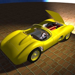 3d race styled 1950s interior model