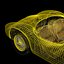 インテリアパネルとエンジンを備えた1950年代スタイルの英国のスポーツカー