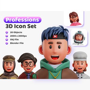 3D model Content Creator Avatar 3D Icon VR / AR / low-poly