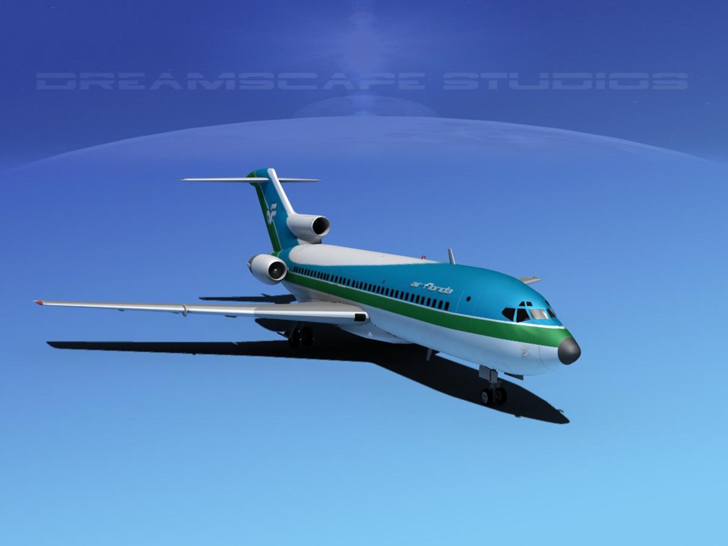 3d model airline boeing 727 727-100