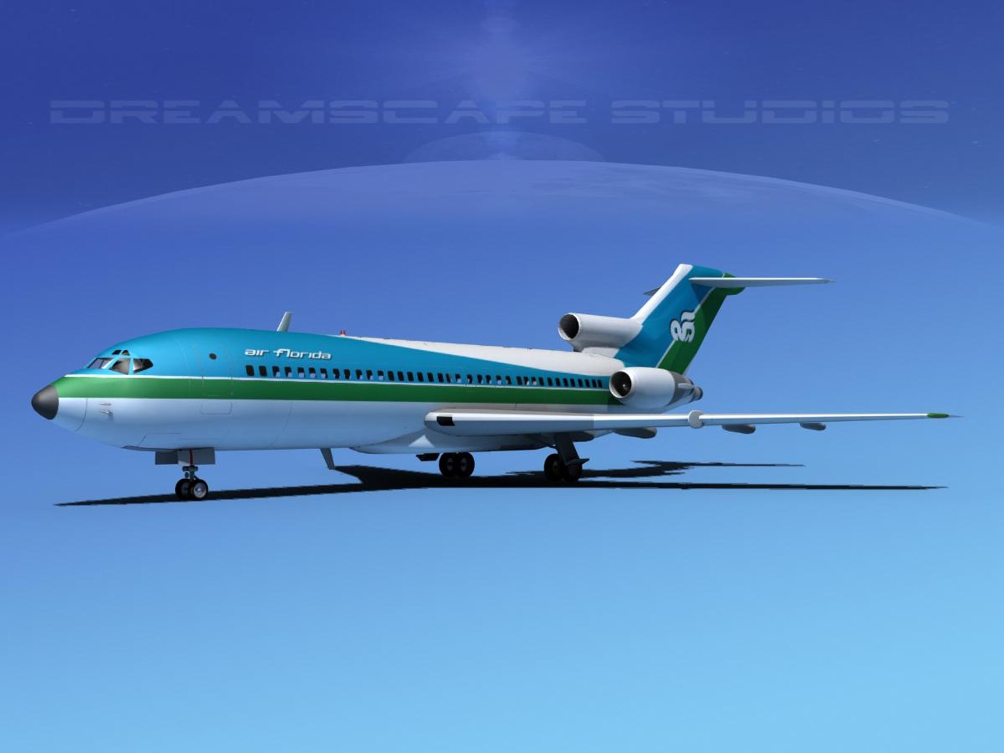 3d model airline boeing 727 727-100