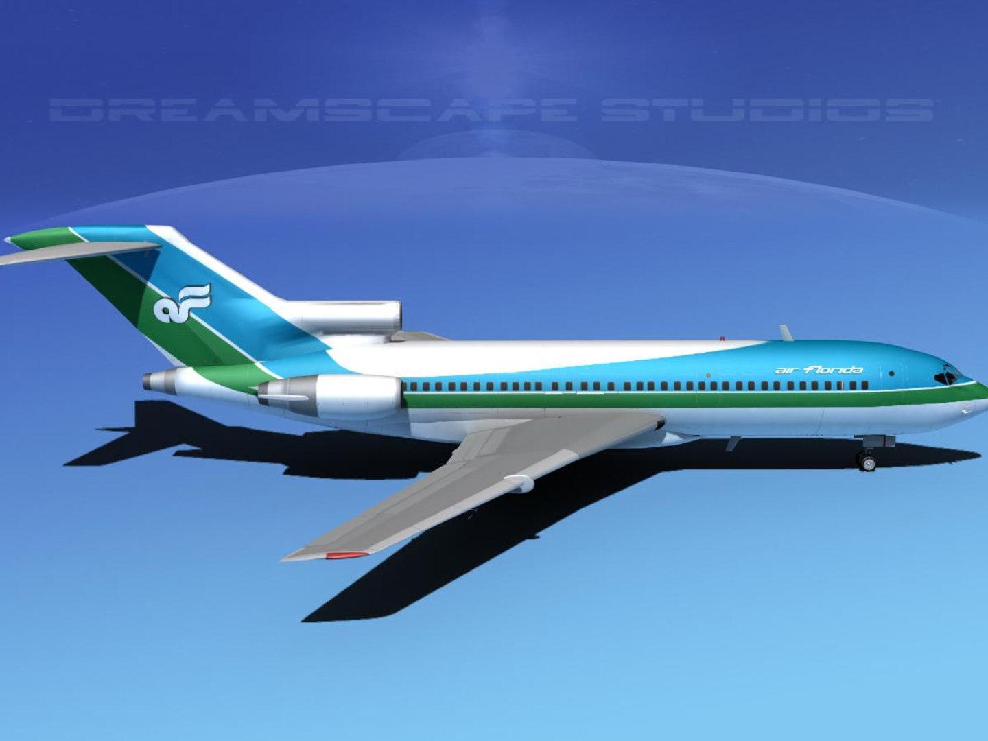 3d model airline boeing 727 727-100