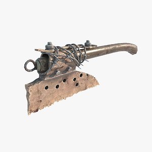 Wasteland style cold weapon large axe 3D model