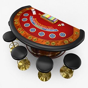 casino blackjack table - 3d model