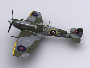3d model supermarine spitfire fighter lf