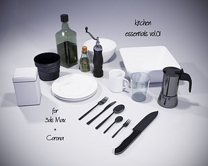 kitchen essentials vol01 for Corona and 3dsMax