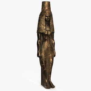 Queen Tiye Miniature Bronze Statue Standing 3D