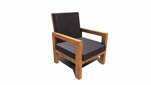 3D Armchair Low-poly PBR