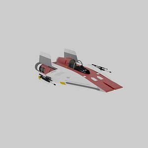 3D Star Wars A-Wing with interior model