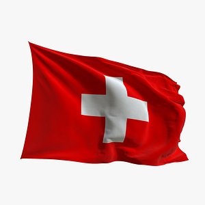 Realistic Animated Flag - Microtexture Rigged - Put your own texture - Def Switzerland