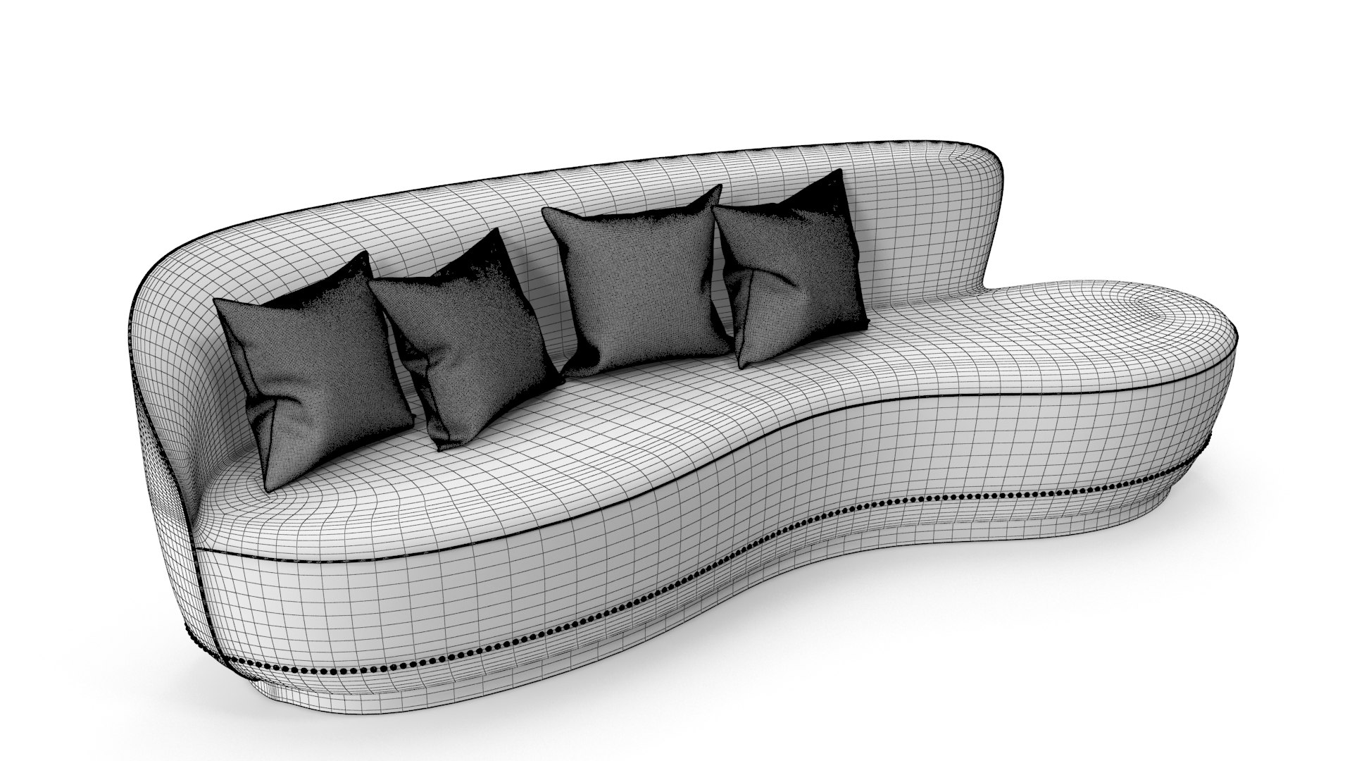 3D curved sofa green TurboSquid 1504148