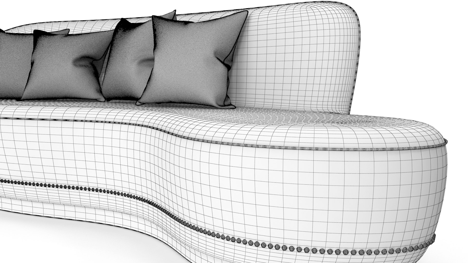 3D curved sofa green TurboSquid 1504148