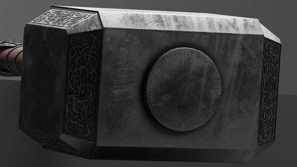 modelo 3d Activo 3D del martillo de Thor: modelo realista de Mjolnir ...