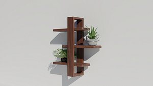 3D shelve vases plants