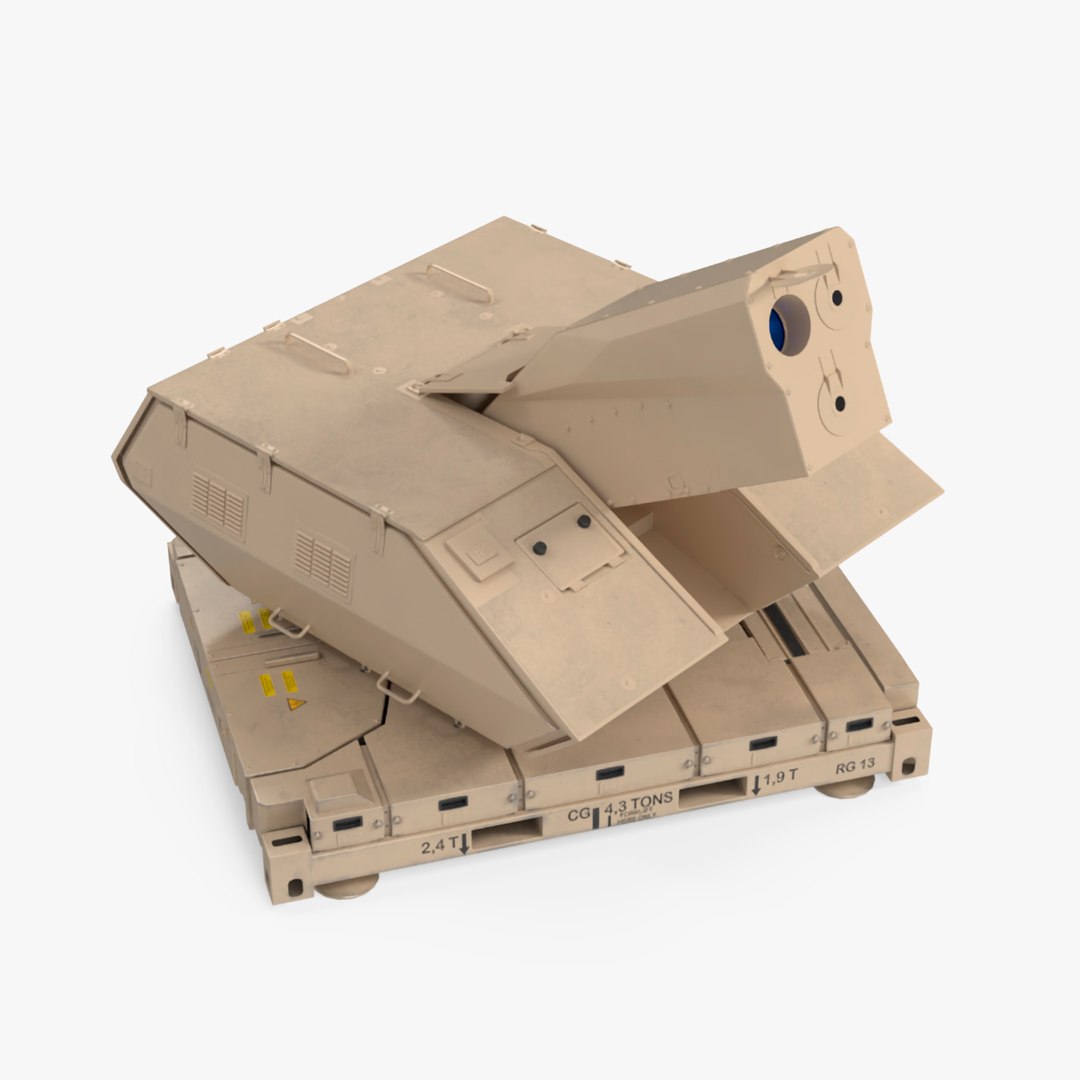 Laser System for Air Defense Sand Camo Rigged 3D model preview