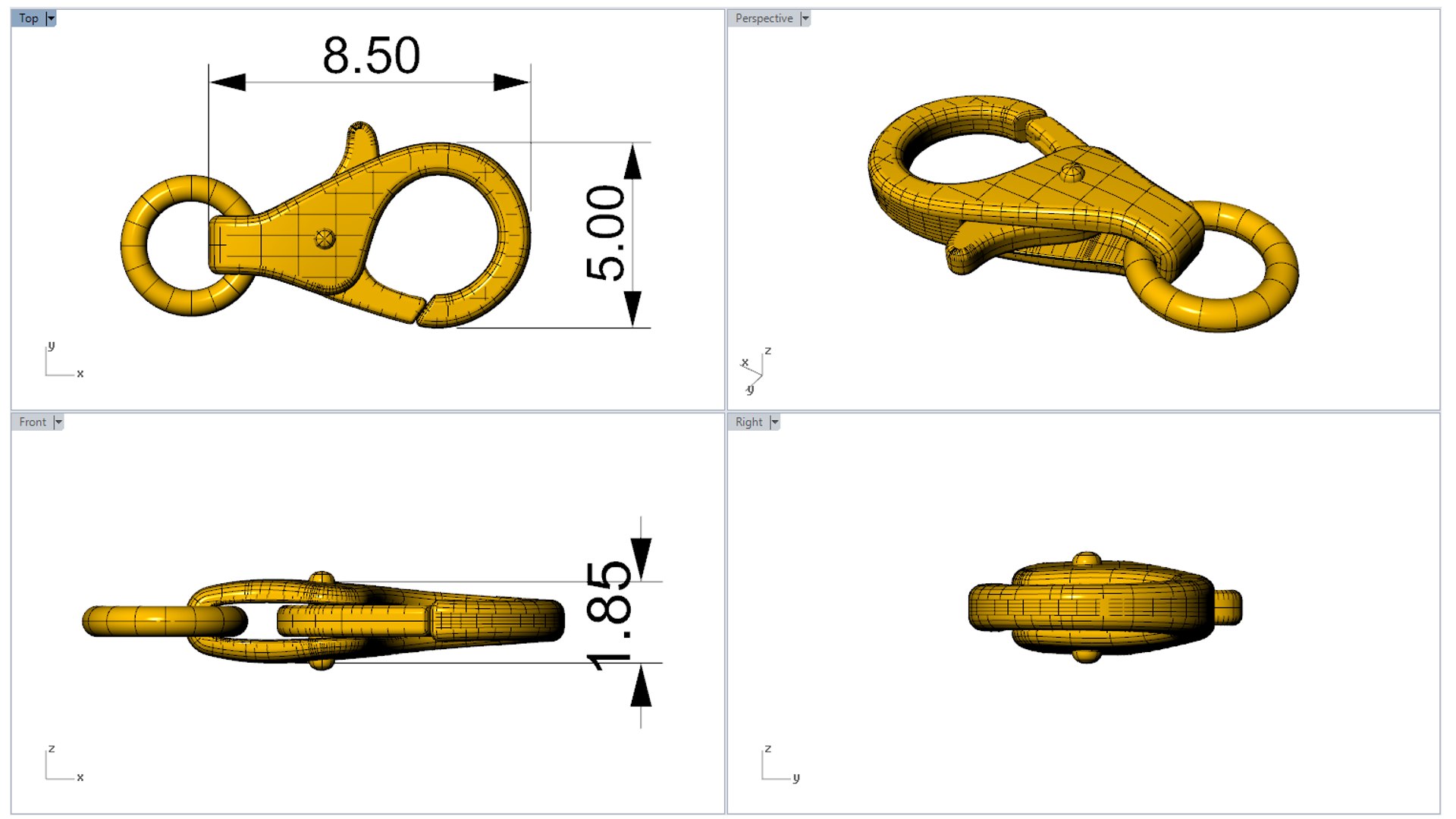 Lobster Claw Clasp 3D Model TurboSquid 1876430