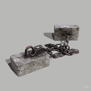 concrete debris - chain 3D