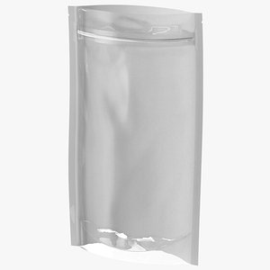 3D Zipper White Paper Bag with Transparent Front 180 g Open Mockup