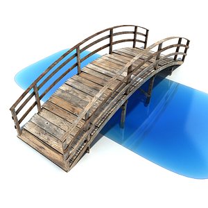 3d old wooden bridge model