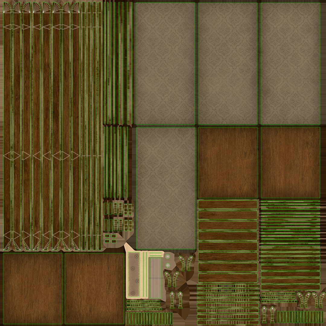 Antique Room Divider - PBR Game Ready 3D - TurboSquid 1847101
