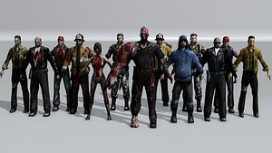 3D Asset pack zombies survivors