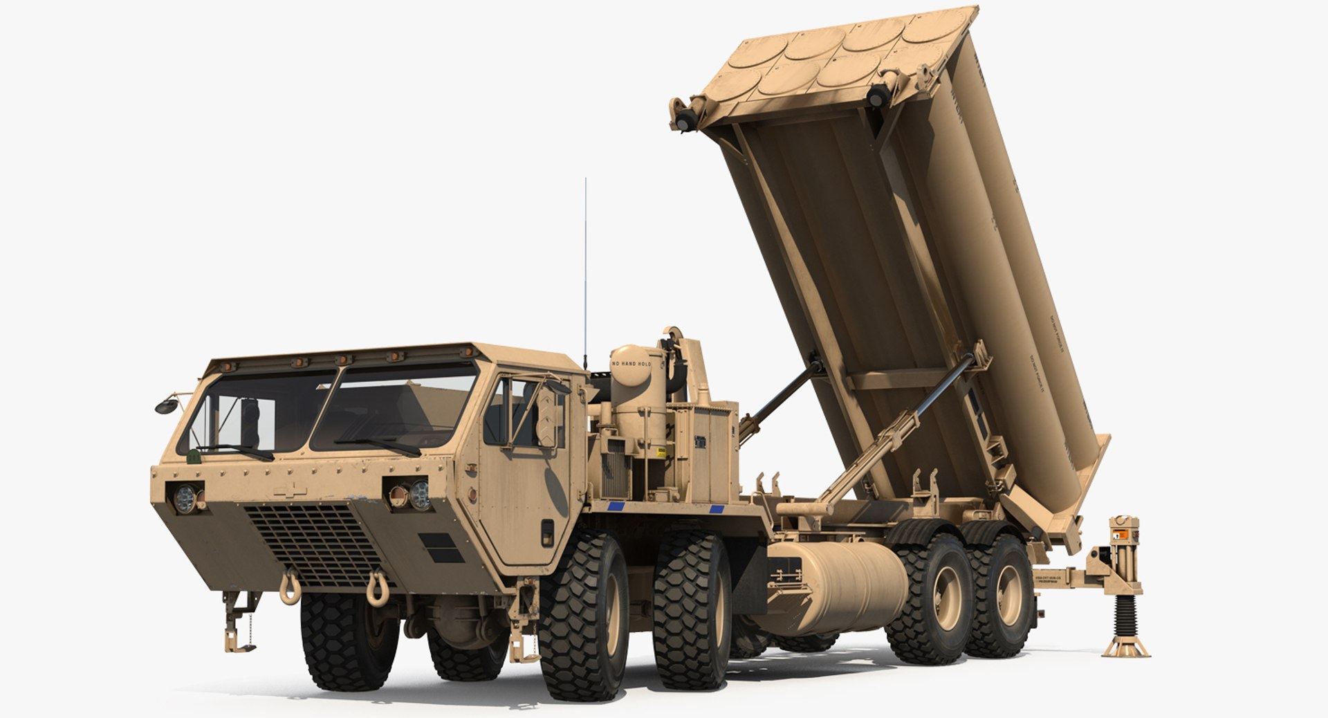 US Mobile Anti Ballistic Missile System THAAD Rigged 3D model preview