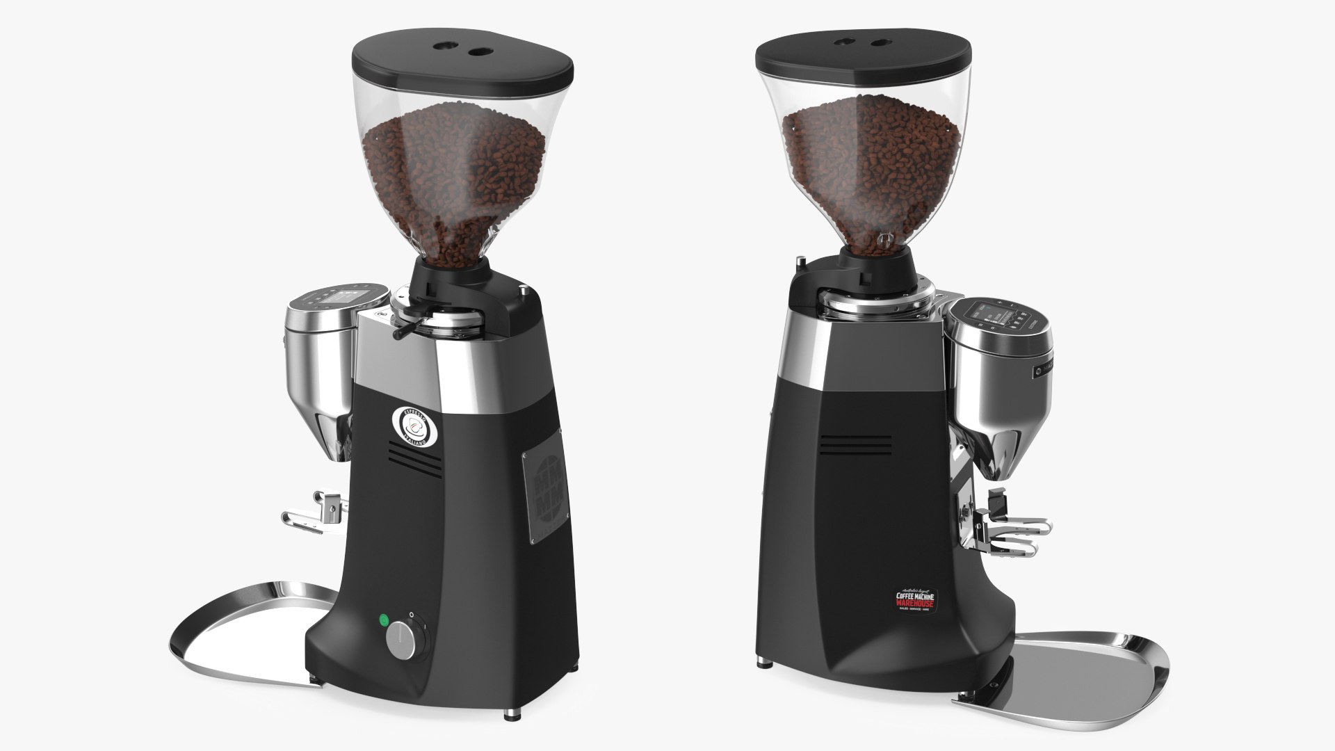 Mazzer Robur S Electronic Grinder with Coffee Beans 3D model preview
