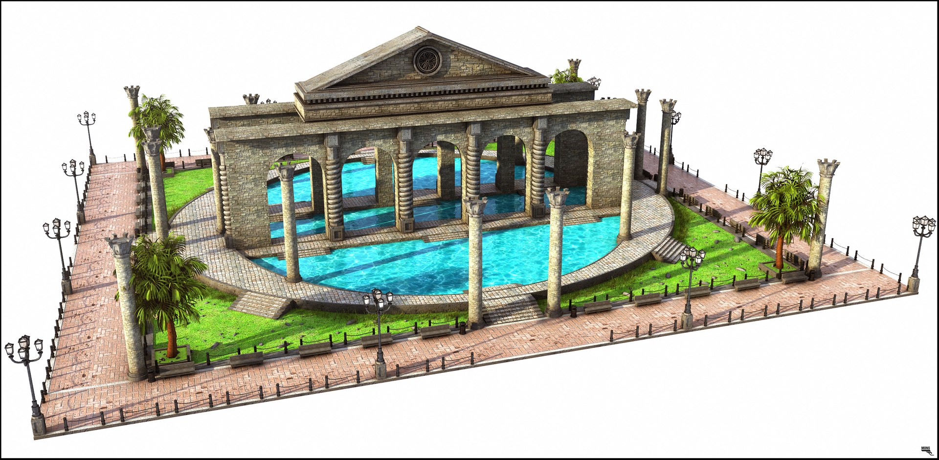 3D Model Square Pool Swimming - TurboSquid 1155108