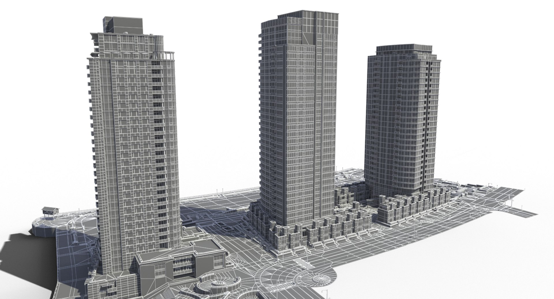 block buildings 3d model