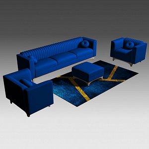 3D Sofa Set blue