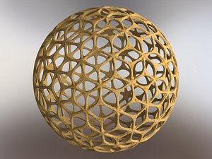 Wireframe Shape Geometric Leaf Pattern Ball 3D model