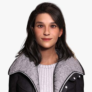 3D High-Quality Female 3D Model in Winter Wear model