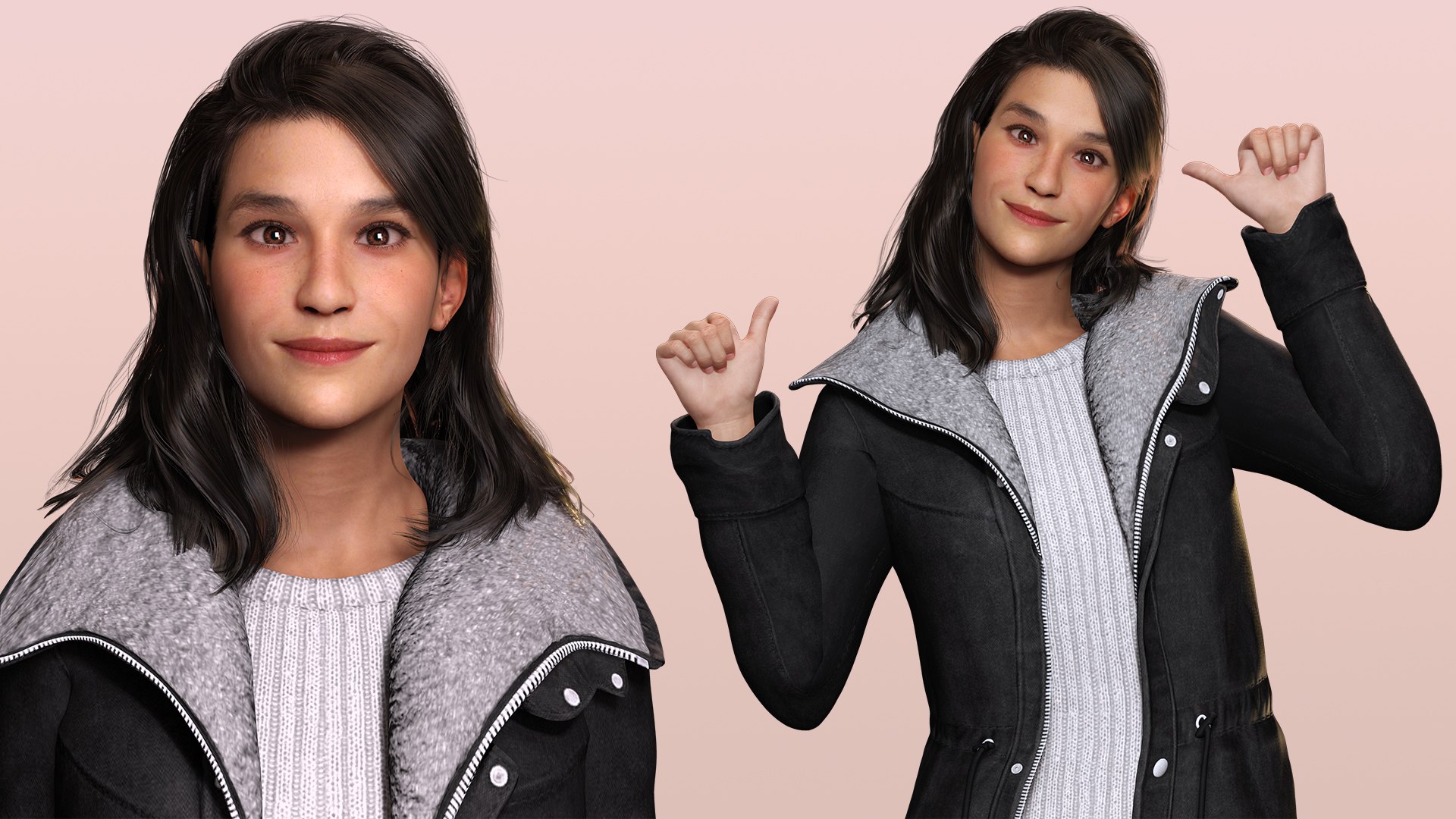 3D High-Quality Female 3D Model In Winter Wear Model - TurboSquid 2333774