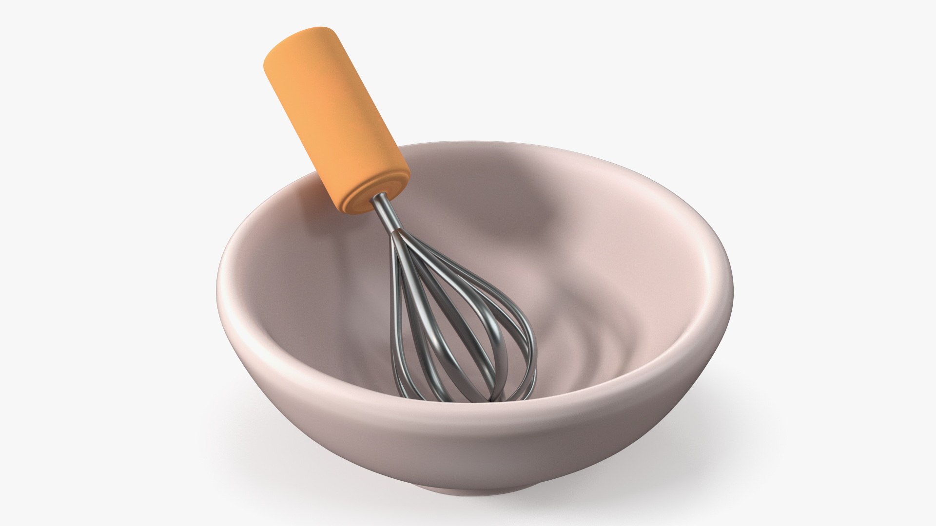 Cartoon Mixing Bowl with Whisk 3D model preview