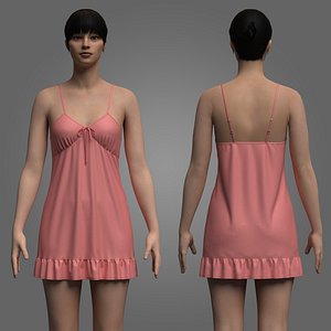 3D model Female Ruffle Cami Dress