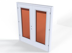 White Animated Door 3D Model VR 3D model