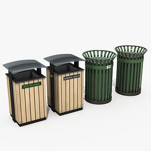 park trash bins model