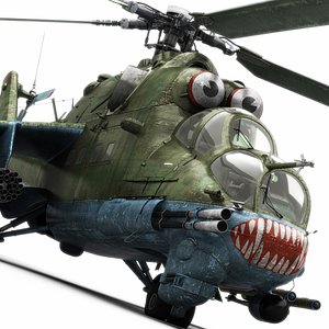 mil mi-24 hind helicopter model