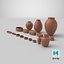 3D Clay Pottery Clean - Clay pot Bundle model