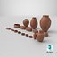3D Clay Pottery Clean - Clay pot Bundle model