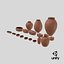 3D Clay Pottery Clean - Clay pot Bundle model