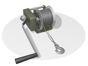 3D winch windlass hoist model