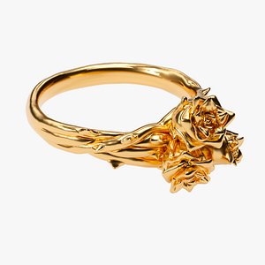 3D Ring with roses