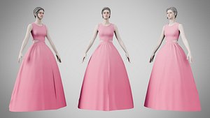 Dress 32 Tickle Me Pink 3D model